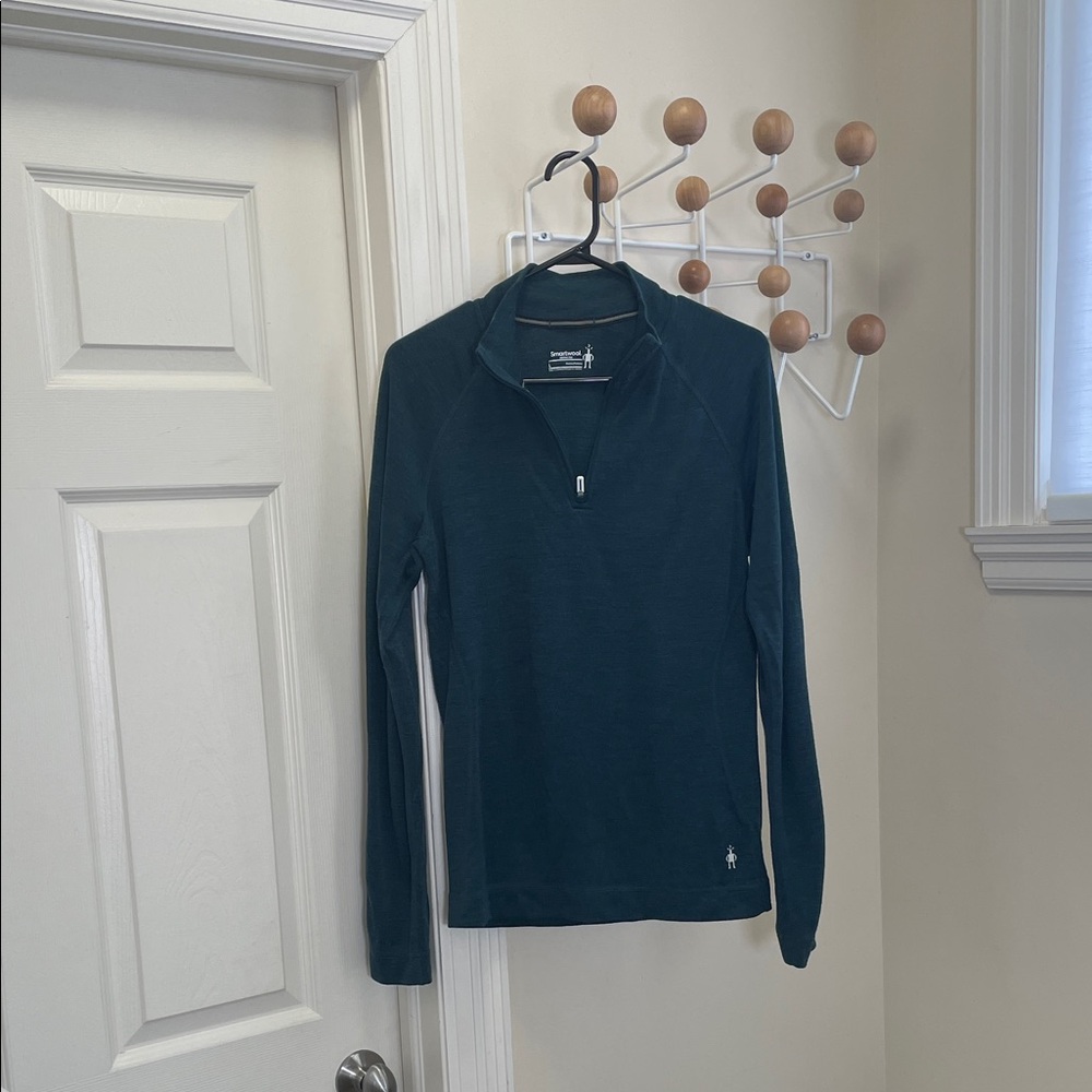 Smartwool Women's Long Sleeve 1/4 Zip Top in Dark Teal